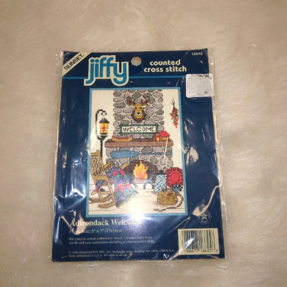 Sunset Jiffy Adirondack Welcome Counted Cross Stitch 16645, KIT NWT